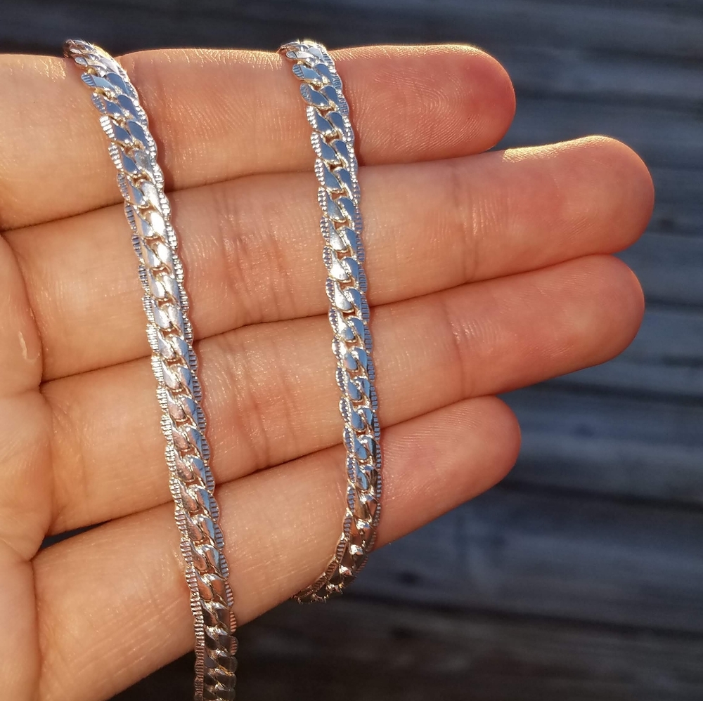 Sterling Silver Cuban/Snake Link